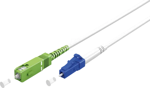 goobay 59616 Glasfaserkabel (FTTH) - 30 Meter OS2 Singlemode Simplex SC APC auf LC-UPC, biegeoptimiert und ideal für Heim- und Büroanwendungen