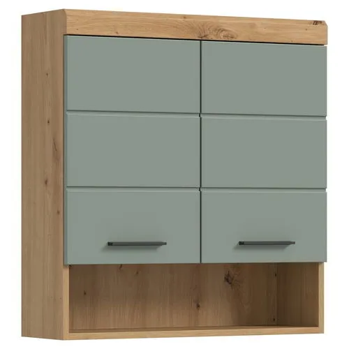 Hängeschrank SCHLOONSEE 74cm – Stilvoller Badschrank - Bad-Hängeschrank mit 2 Türen und 1 offenem Fach, in modernen Farben erhältlich und aus pflegeleichtem MDF, ideal für stilvolle Badezimmerlösungen.