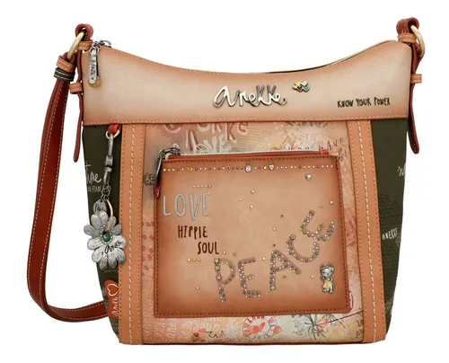 Anekke Peace & Love Flowers Crossbody Bag L Multicolor - Umhängetaschen mit toller Fächeraufteilung für sichere Aufbewahrung und entzückenden Details. Maße: 33 x 26 x 12 cm, perfekt für jeden Anlass.
