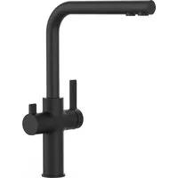 Produktbild VIZIO 4 Wege Wasserhahn Küchenarmatur FC mit 360° Schwenkbarem L Auslauf Schwarz Matt