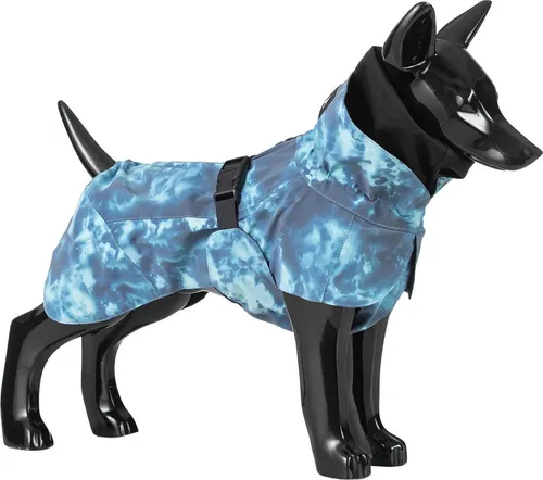 Paikka Hunde-Regenmantel in Blau - Größe 20 cm, wasserdicht mit reflektierendem Material und verstellbarem Halsausschnitt