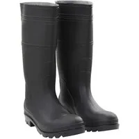 vidaXL Gummistiefel Schwarz Größe 44 - Wasserdichte PVC-Stiefel in Größe 44, ideal für regnerische Tage. Rutschfeste Sohle für mehr Stabilität und Komfort bei jedem Schritt.