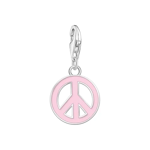 THOMAS SABO Charm Anhänger Peace aus 925 Sterlingsilber in pink von THOMAS SABO