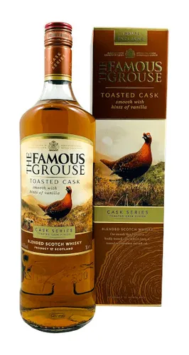 The Famous Grouse TOASTED CASK FINISH 40% Vol. 1l in Geschenkbox - Whisky, vollmundig und komplex, gereift in frisch ausgebrannten Eichenfässern für ein einzigartiges Geschmackserlebnis.