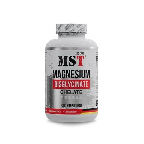 MST Magnesium Bisglycinat mit Vitamin B6 - 240 Kapseln - Praktische Kapseln mit hochwertigem Magnesium Bisglycinat und Vitamin B6. Hergestellt in Deutschland unter strengen Qualitätsstandards für eine zuverlässige Einnahme im Alltag.