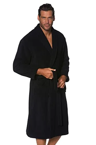 JP 1880 Herren Frottee Bademantel, Schwarz, 6XL EU - Bademäntel für Herren, extra weiche Frottee Qualität mit lässigem Schalkragen und Gürtel für ultimativen Komfort.