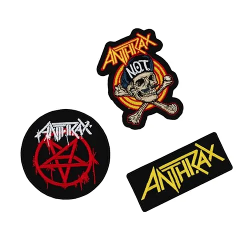 Grupo Erik Patches zum Aufbügeln Bügelbilder für Textilien Anthrax Set 3 Bügelflicken Aufnäher Erwachsene und Kinder