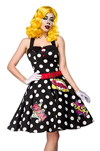 Mask Paradise Atixo Pop Art Girl Kost?mset - schwarz/wei?/rot, Gr??e Atixo:XL