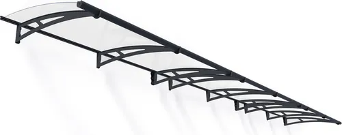 Palram - Canopia Vordach Aquila 6150 Anthrazit - Vordach aus pulverbeschichtetem Stahl und eloxiertem Aluminium, extrem stabil und wartungsfrei. 100%-UV-beständige Acrylglasplatten sorgen für hohen Lichteinfall und Langlebigkeit.