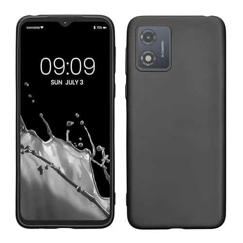 kwmobile Handyhülle für Motorola Moto E13 Hülle - Silikon Case metallisch schimmernd - Schutzhülle Cover - Metallic Grau