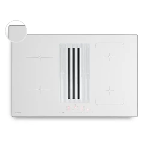 Klarstein Velaire Induktionskochfeld mit Dunstabzug 80 cm – 4 Zonen, 8400W Boost, Flexzone, Touch-Slider, Timer, Kindersicherung, Restwärmeanzeige, integrierter Abzug