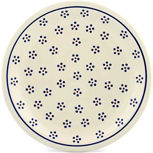 Bunzlauer Keramik flacher Teller (Pizzateller), Ø27.2 cm, H=3.0cm, Dekor 1