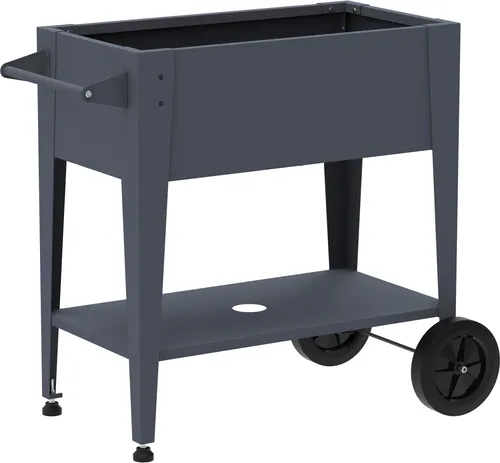 Westmann Mobila Metall Hochbeet auf Rollen - Anthrazit - Mobiles Hochbeet auf Rollen aus stabilem Metall. Ideal für Balkon und Terrasse, höhenverstellbar für ergonomisches Gärtnern. Flexibel umpositionierbar und attraktiv im Design.