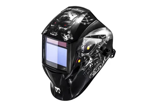 Welbach Automatik Schweißhelm METALATOR 1/30000s - Helm für Schweißer - mit 4 Sensoren und einem großen Sichtfeld von 100 x 65 mm, ideal für alle gängigen Schweißverfahren, leicht und individuell einstellbar für optimalen Tragekomfort.