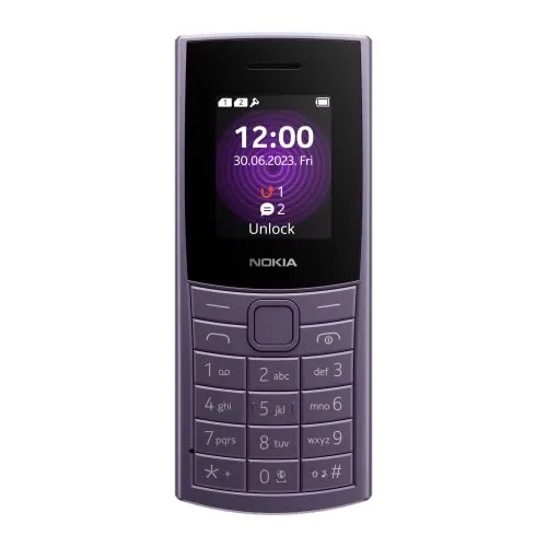 Nokia 110 4G 2024 Purple - Simlockfreies Handy mit 4G-Netzwerk für HD-Sprachanrufe, 2 Zoll Display, Bluetooth 5.0 und lange Akkulaufzeit – ideal für einfache Kommunikation ohne Komplikationen.