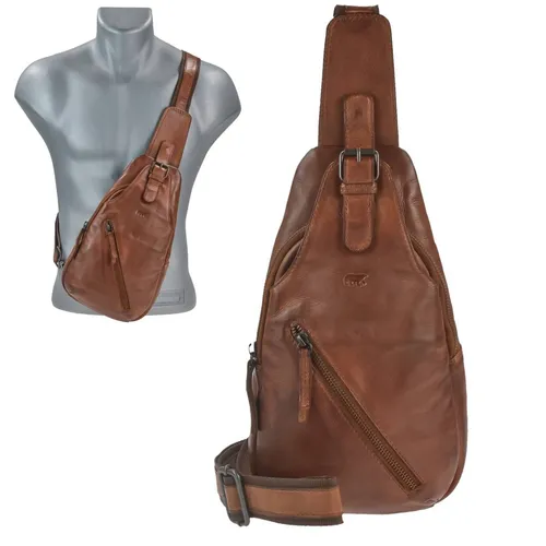 Bear Design Crossbody Bag Leder 