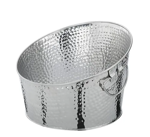 Getränkekühler Flaschenkühler Eiseimer Ø38 Metall Hammerschlag cilio 150926 - Eiseimer & Weinkühler aus robustem Hammerschlag-Metall, Ø 38 cm, ideal zum Kühlen von Flaschen bei Feiern oder Grillpartys.