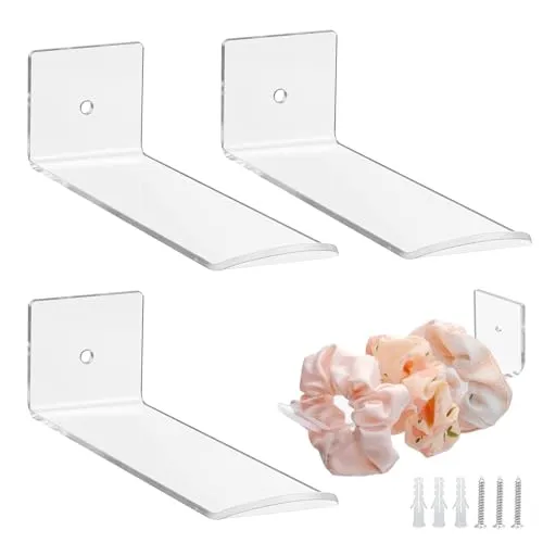 xyuayamz Haarreifen Ständer, Haargummi Halter L Form, Haarreif Aufbewahrung Wandhalterung, Haargummi Halterung für Organizerfur Haarschmuck, Uhren, Ketten, Schmuck, Acryl, 3 Stück, Transparent