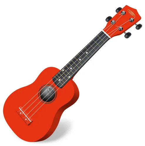Classic Cantabile US-100 RD Sopran-Ukulele Rot - Sopran-Ukulele mit 15 Bünden und leichtgängigen Gitarren-Mechaniken, ideal für Einsteiger und Musikliebhaber, Korpus aus Linde für warmen Klang.