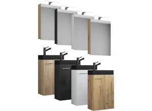 Mid.you Gästebad Slito BL – Elegantes 3-teiliges Set in Sonoma Eiche - Badmöbel-Sets, modernes Design und hängende Montage für platzsparende Lösungen im Gäste-WC.