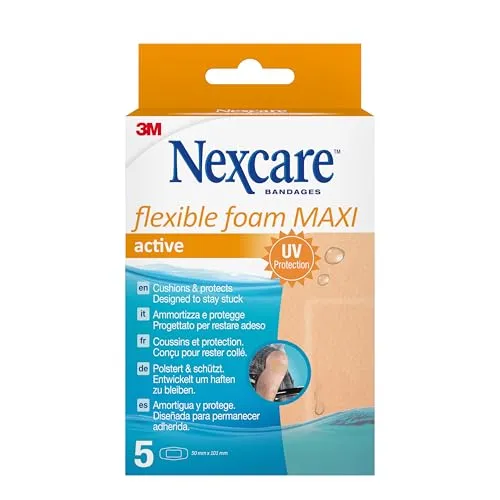 Nexcare Flexible Foam MAXI Active Pflaster, 50 mm x 101 mm, 5/Pack