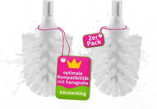 Bürstenking Reinigungsbürste passend für hansgrohe WC-Garnituren, Axor, Allegroh, Arco, Carlton, Mondaro, Uno, Terrano, Steel, Starck, (2 Stück)