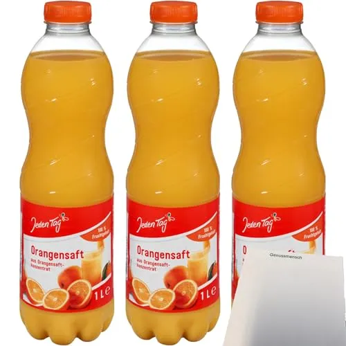 usy Bundle für Jeden Tag Orangensaft 100% PET 3er Pack (3x1l Flasche) + usy Block