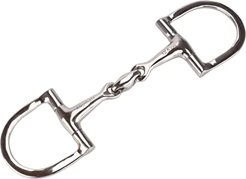 Equinate D-Ring Trense Edelstahl 16mm doppelt gebrochen 12,5cm - D-Gebissstücke für Pferde, anatomisch geformt für sanfte Einwirkung und optimalen Sitz, ideal für empfindliche Maulwinkel.