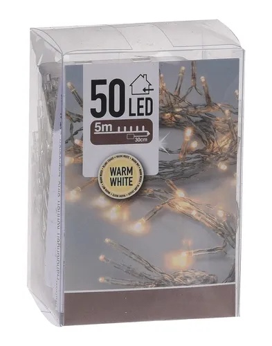 Lichterkette 50 LED warm weiß - 500 cm - Weihnachts Tisch Deko Beleuchtung innen