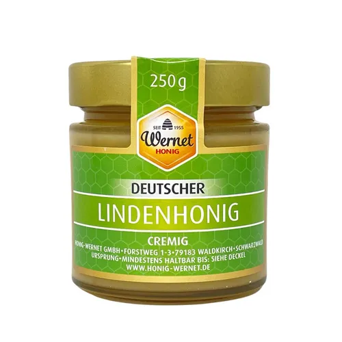 Honig Wernet Traditionsimker im Schwarzwald Deutscher Lindenhonig cremig 250g Glas