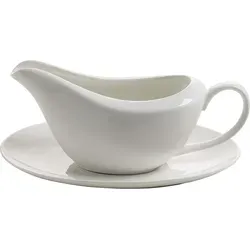 KITCHEN Sauciere mit Untertasse 260 ml, Porzellan, in Geschenkbox - Weiß