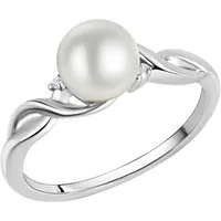 Produktbild Zeeme Pearls Ring Silber 925 rhodiniert mit weißer Perle & Zirkonia