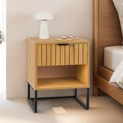 IDIMEX Nachtkommode MESTO - Moderne Nachtkonsole mit 1 Schublade und Ablagefach, ideal für stilvolle Schlafzimmer und optimale Nutzung des Raums.