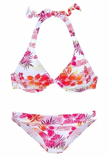 Venice Beach Bade-Bikini Kim weiß-bunt Größe B38 von Venice Beach