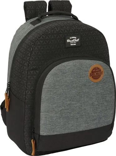 Schulrucksack BlackFit8 Old school Schwarz Grau 32 x 42 x 15 cm