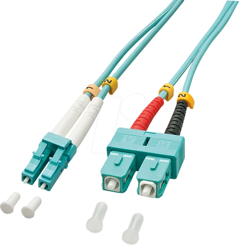 Lindy LWL-Duplexkabel LC/SC OM3 5m 50/125æm Multimode in türkis von Lindy