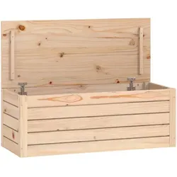 vidaXL Truhe 89x36,5x33 cm aus massivem Kiefernholz - Sitzbänke mit viel Stauraum für Ordnung in deinem Zuhause. Die robuste Truhe aus massivem Kiefernholz schützt deine Sachen vor Staub und bietet eine rustikale Optik.
