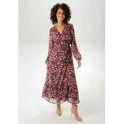Aniston CASUAL Wickelkleid mit grafischen Blumendruck in lila von Aniston