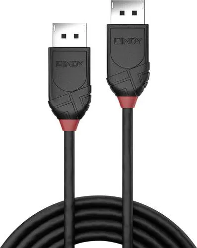 Lindy DisplayPort Anschlusskabel 2m - Hochwertiges schwarzes Kabel für brillante Videoübertragung und einfache Verbindung