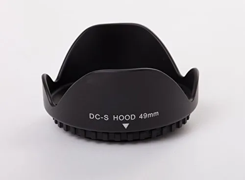 vhbw Gegenlichtblende für 49mm Objektiv, Schwarz, Kunststoff, tulpenförmig, 7,2 cm