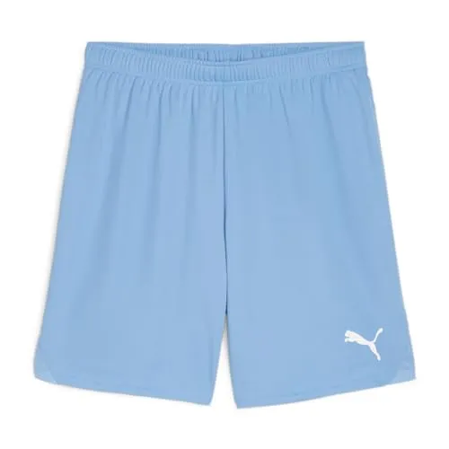 Puma Teamgoal Shorts Herren - Skyblue - Kurze Sporthosen aus 100% recyceltem Polyester mit Mesh-Einsätzen für optimale Belüftung und Bewegungsfreiheit. Ideal für Fußball, Handball und Hockey, sorgt für trockenen Tragekomfort dank der dryCELL Technologie.