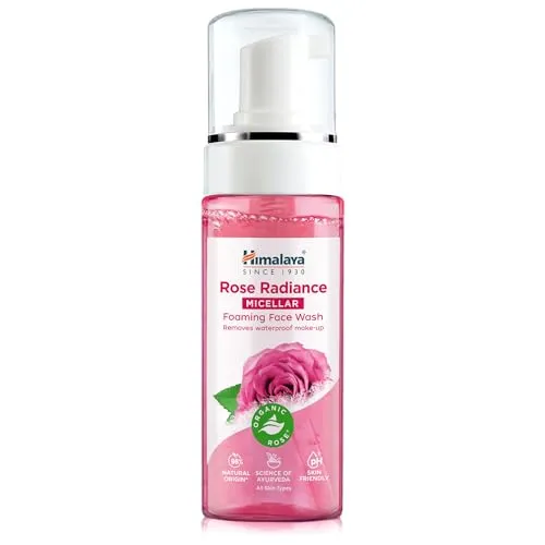 Himalaya Rose Radiance Micellar Foaming Face Wash, Removes Waterproof Make-up, 150ml