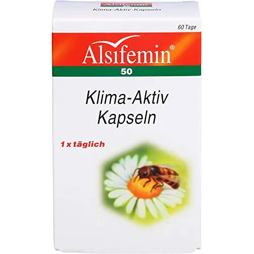 Alsifemin 50 Klima-Aktiv M.soja Kapseln 60 ST - Arzneimittel für Frauen in den Wechseljahren, unterstützt den Mikronährstoffbedarf mit 13 Vitaminen und Mineralstoffen in einer vegetarischen Kapsel.
