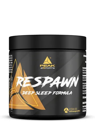 Peak eSports Respawn - Deep-Sleep-Formula - 120 Kapseln - Nahrungsergänzungsmittel für besseren Schlaf mit Magnesium, Vitamin B und Ashwaganda KSM-66®. Glutenfrei, laktosefrei und vegan für Ihr allgemeines Wohlbefinden.