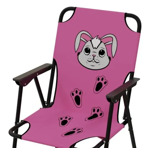 Kinder Outdoor Campingstuhl Klappstuhl Campingstuhl Outdoor Camping klappbar Stahl pulverbeschichtet vers. Motive, Farben:Hase