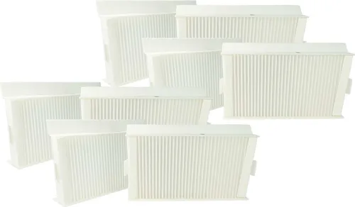 vhbw Filterset kompatibel mit Zehnder ComfoD 180 Lüftungsgerät - Luftfilter G4 / F7 (8 Stück), 24 x 12 x 5 cm, Weiß