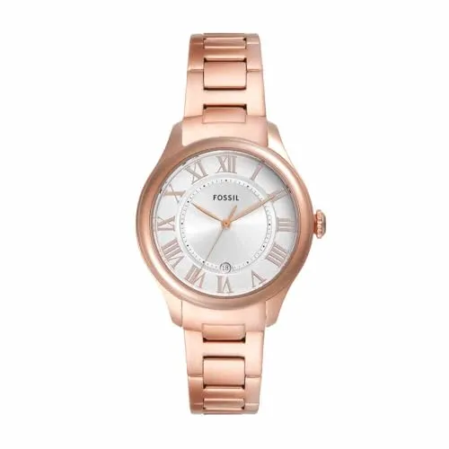 Fossil Damen Analog Quarz Uhr ES5394 - Elegante Armbanduhr für Damen mit Edelstahl Armband und präzisem Quarzwerk, perfekt für jeden Anlass.