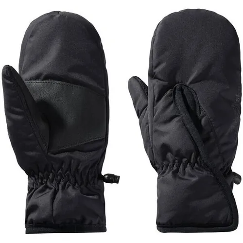 Jack Wolfskin Unisex Kinder Easy Entry Mitten K Handschuh, Black, 92 - Handschuhe & Fäustlinge für Jungen, isolierende Softshell-Fäustlinge, winddicht und wasserabweisend, ideal für kalte Tage mit breitem Klettverschluss für einfaches An- und Ausziehen.