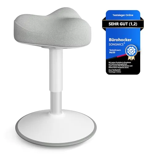 SONGMICS Stehhocker, 360° neigbar und höhenverstellbar 48-65,5 cm