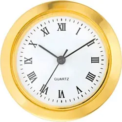 SELVA Mini-Einsteckwerk, Metallgehäuse, weißes Zifferblatt, einfache Montage